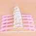 Kasmena Foldable Travel Carried-Friendly Magic Clothing Drying Hangers Shelf Plastic Household Anti-Skip Clothing Hanging Rack (5 Pack) CY-162 (Pink)